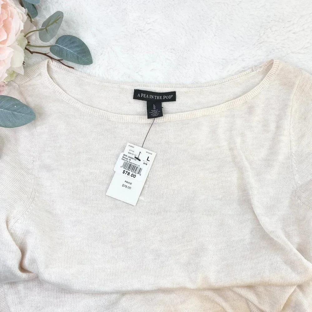 A Pea In The Pod Boat Neck Side Ruched Balloon Long Sleeve Pullover Swea… - Picture 9 of 13